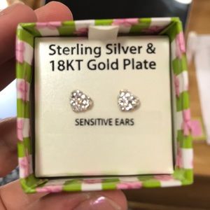 Silver heart earrings